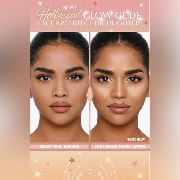 Charlotte Tilbury Glow Glide Hollywood Highlighter in Gilded Glow - New w/Box - Picture 7 of 13